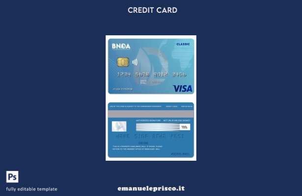 modello di carta classica per visto Mali BNDA Bank in stile verificato